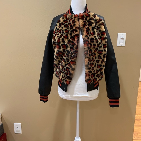MOTHER Letterman leopard bomber jacket - Picture 3 of 10